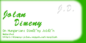 jolan dimeny business card